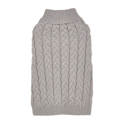 Casual Twist Knit Dog Sweater - Elastic Solid Color Two-Leg Comfortable Pullover for Small Dogs, Teddy & Bichon Dog Clothes, 8 Colors & 5 Sizes XS-XL (White/Burgundy/Grey/Blue/Pink & More)