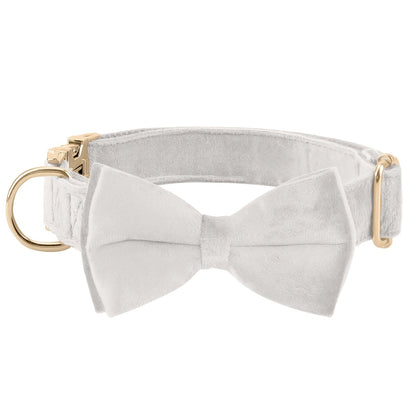 Dog Bowtie Collar Velvet Adjustable with Metal Buckle - Cute Puppy Bow Tie Collar S-XL for Small Medium Large Dogs, 12 Colors, Durable Elegant Dog Gift