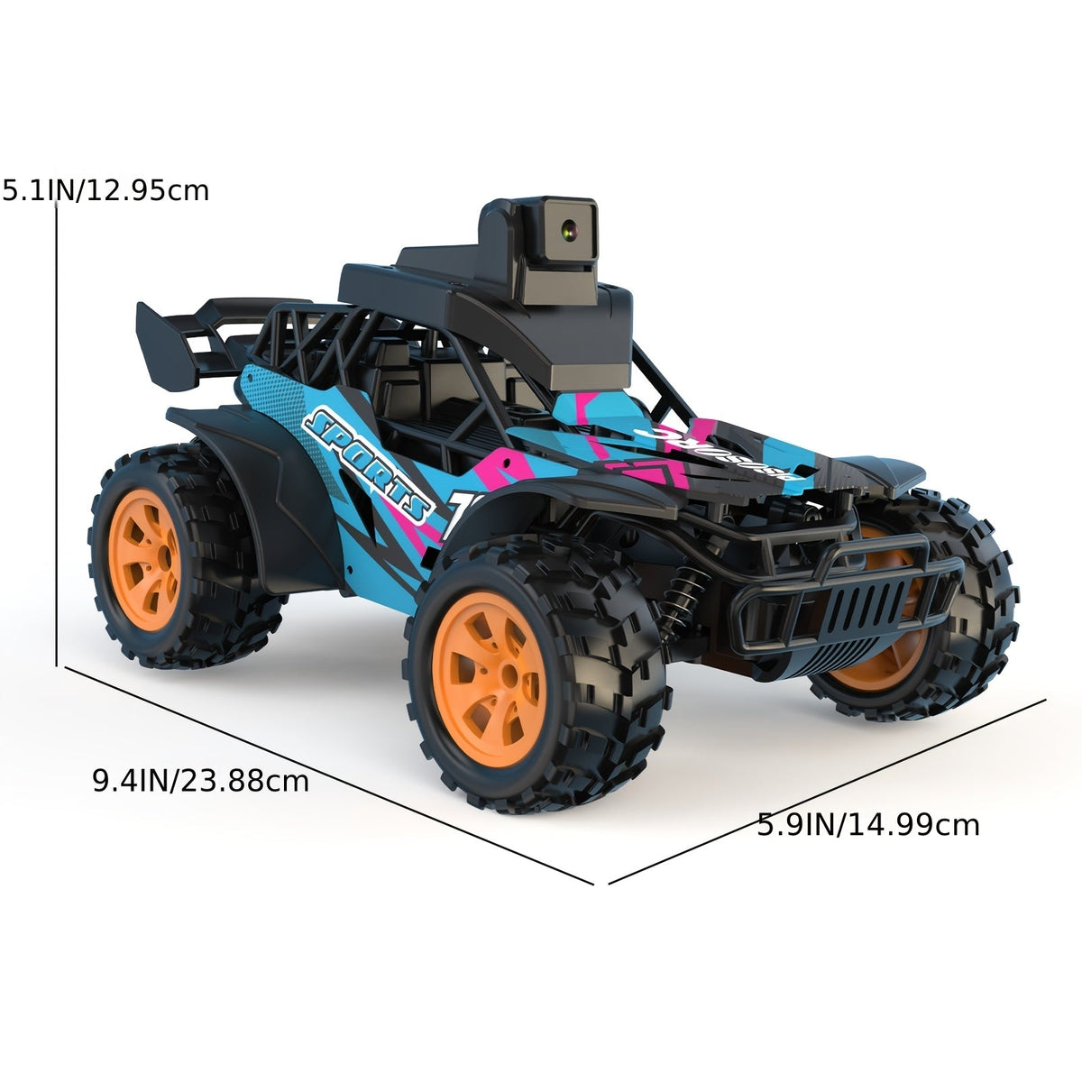 RC Car with FPV Camera LCD Screen Remote Control 60° Adjustable Camera Off-Road RC Truck 2 Speed Modes Rechargeable for Adults Beginners