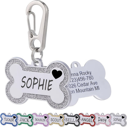 Personalized Engravable Dog ID Tag Collar Plate – Fashionable Anti-Lost Name & Phone Number Plate for Cats & Dogs, 8 Colors, Fits Small Medium Large Breeds, Cute Stylish Pet Gift