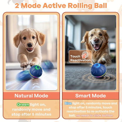 Smart Auto-Bouncing Interactive Dog Ball - Automatic Jumping & Rolling Electronic Toy Ball for Dogs, USB Rechargeable, Durable for All Breeds, Self-Moving Pet Play Ball for Indoor & Outdoor Exercise