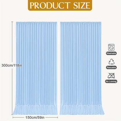 4-Pack 5×10 ft Polyester Spandex Backdrop Curtains with Pole Bags – Wrinkle-Resistant Photography Background for Wedding Birthday Banquet & Party in 15 Colors