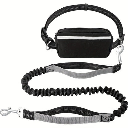 2-in-1 Dog Walking Waist Bag with Built-In Leash Holder – Multifunctional Adjustable Hands-Free Dog Walk Fanny Pack for Treats, Phone & Essentials, One Size, 9 Colors