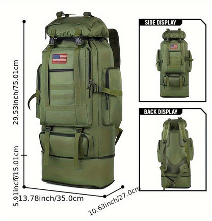 100L Tactical Backpack Large Capacity Molle Hiking Backpack with Multiple Compartments & Ergonomic Straps - Heavy Duty for Camping, Travel, Trekking & Outdoor Adventures