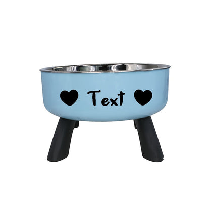 Personalized Stainless Steel Elevated Pet Bowl for Small Dogs – Anti-Slip Raised Feeder with Custom Name & Pattern, Neck Protection Design, Easy Clean Dog Food Water Dish
