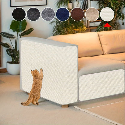 Self-Adhesive Cat Scratching Pad for Sofa & Furniture Protection – Durable Wall & Door Frame Scratch Guard Mat, Beige & Brown Texture, Easy Apply No-Damage Tape, Indoor Cats Claw Deterrent