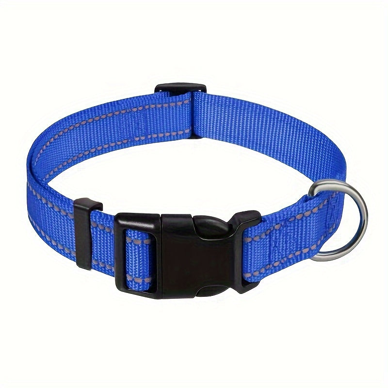 Reflective Adjustable Dog Collar for Small Medium Large Dogs & Cats – Safety Night Visibility Pet Collar with Durable Buckle, Comfortable Everyday Dog Collar