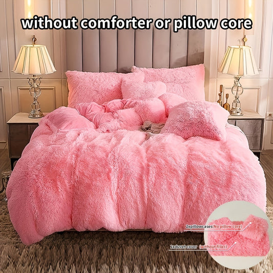 3-Piece Plush Duvet Cover Set - Cozy & Warm Bedding - Twin, Full, Queen & King - 14 Colors: Solid & Tie-Dye - Bedroom, Guest Room & Dormitory