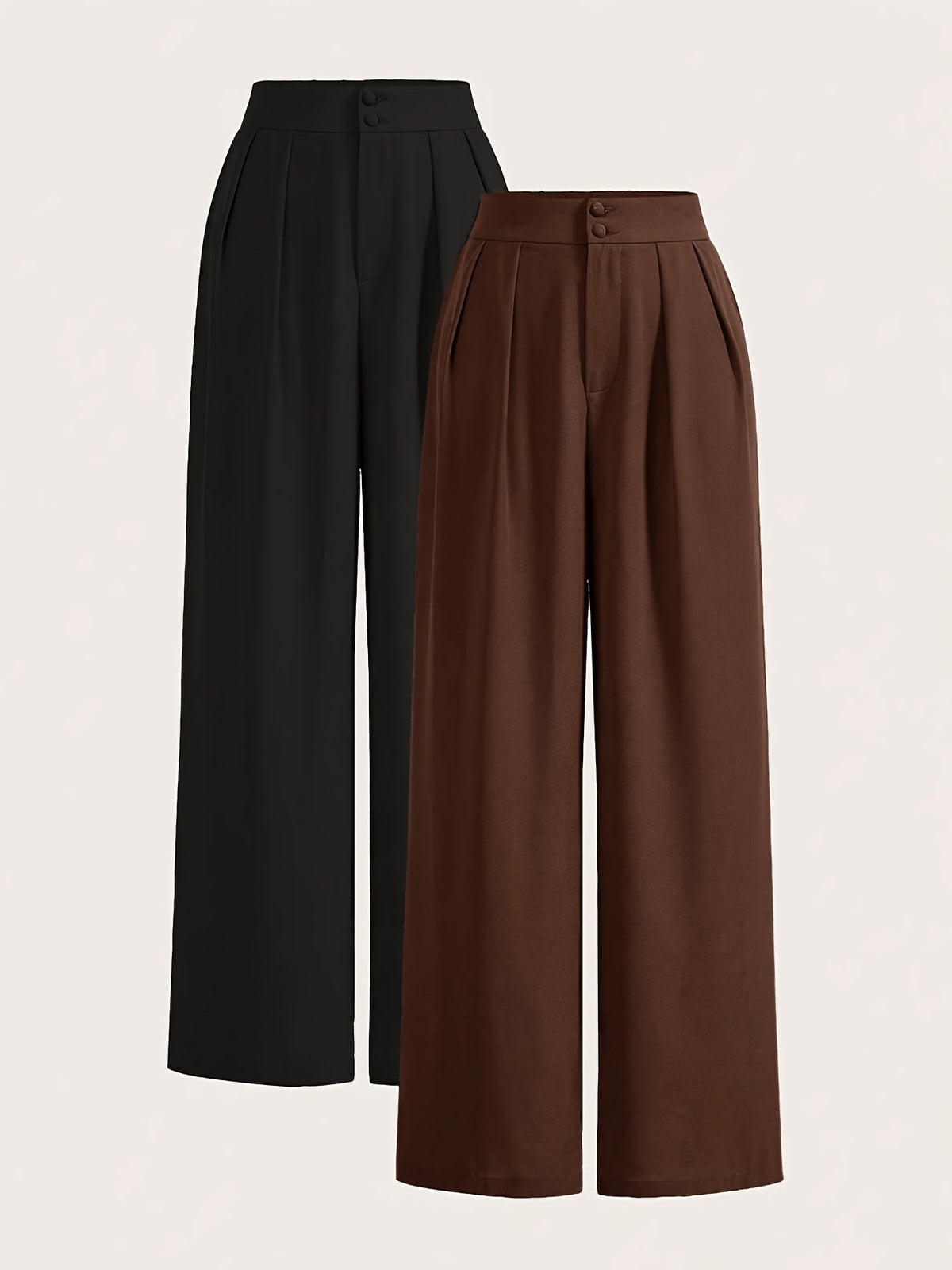 High-Waisted Wide-Leg Pants Two-Piece Set for Women – Trendy Matching Outfit, Casual & Chic Loungewear Coord Set