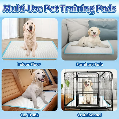 XXXL Dog Pee Pads 80+20 Bonus Pack – 6-Layer Odor-Resistant Leak-Proof Disposable Training Pads for Small Large & Elderly Dogs, Two Sizes 23x23 or 29x35 Inch, 100 Total Pads