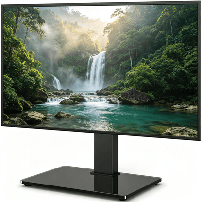 TV Stand for 34-70 Inch TVs Adjustable Height No Drilling – Flat Panel Curved Screen Floor TV Mount Stand for Living Room Bedroom Office
