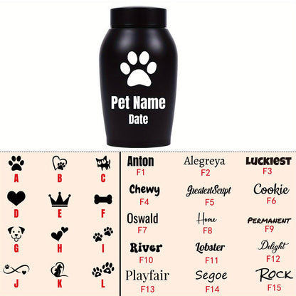 Personalized Pet Cremation Urn for Dog & Cat Ashes - Custom Name Engraved Stainless Steel Memorial Urn, 2 Sizes & 5 Colors, Lasting Tribute Keepsake Urn for Beloved Pets