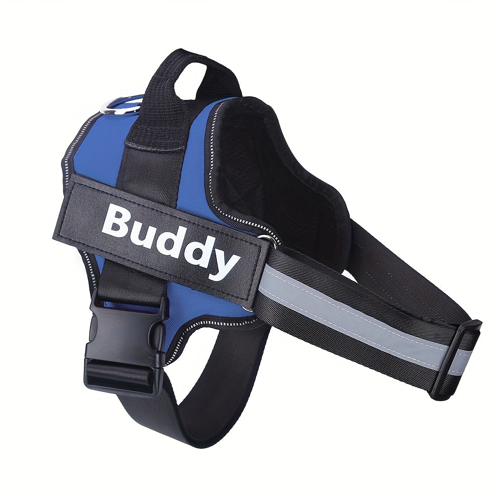 Personalized No-Pull Dog Harness Vest – Reflective Breathable Custom Name Pet Harness for Small to XXL Dogs, Outdoor Walk & Training Vest in 12 Colors Including American Flag & Camo