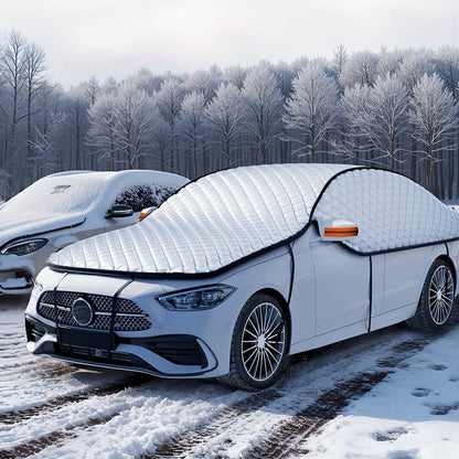 Car Windshield Snow Cover - Portable Snow & Ice Shield, Frost Protection, Easy Installation, Wind-Resistant - Fits Most Vehicles