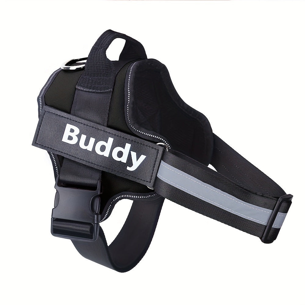 Personalized No-Pull Dog Harness Vest – Reflective Breathable Custom Name Pet Harness for Small to XXL Dogs, Outdoor Walk & Training Vest in 12 Colors Including American Flag & Camo