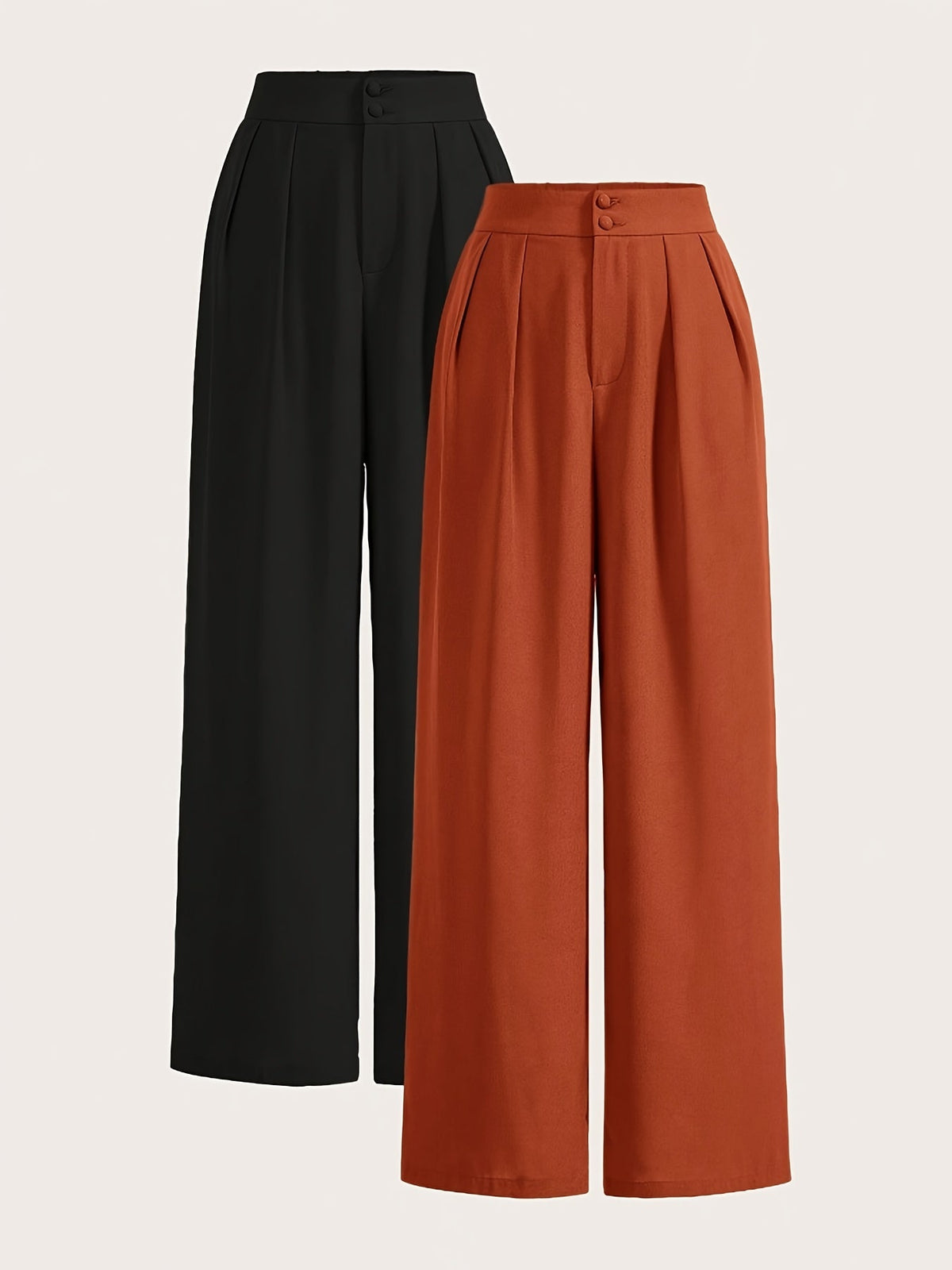 High-Waisted Wide-Leg Pants Two-Piece Set for Women – Trendy Matching Outfit, Casual & Chic Loungewear Coord Set