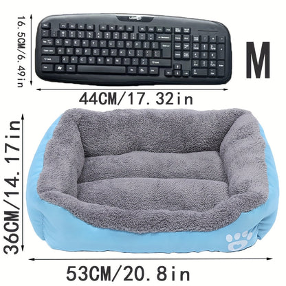 Cozy Winter Pet Bed for Small Dogs & Cats – Candy-Colored Washable Square Warm Nest for Chihuahua, Pomeranian, Shih Tzu & Small Breeds, Soft Plush Dog Cat Bed