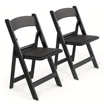 Resin Folding Chairs with Cushioned Seats – Foldable Plastic Padded Chair for Indoor Outdoor Events Weddings BBQ Camping Patio in White & Black (Set of 1 2 4 or 8)
