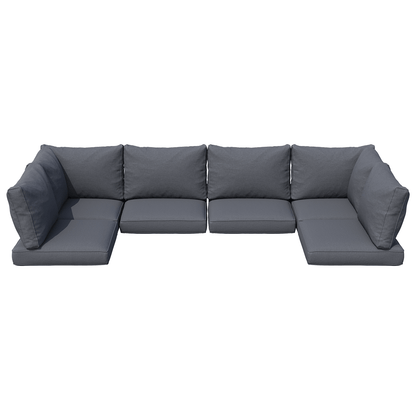 9 or 14 Piece Outdoor Replacement Cushions for L-Shaped Sectional Sofa Deep Seat Water-Repellent High-Resilience Foam Patio Furniture Cushion Set 4 6 Seat Wicker Couch
