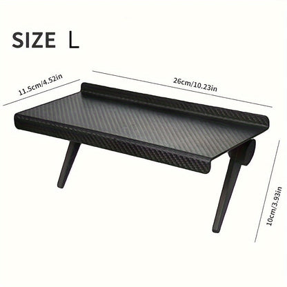 Carbon Fiber TV Mount & Router / Cable Box Stand - No-Drill, Adjustable Angle, Space-Saving Storage Rack - Living Room & Home PC Setup - Z-Fashion, Light Luxury & Black Enhanced