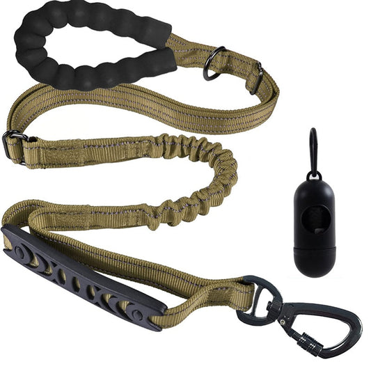4-in-1 Elastic Dog Leash for Medium Large Dogs Adjustable Bungee Training Leash with Foam Grip Handle Anti-Choke Shock Absorbing – Multifunctional Dog Walking Leash for Hands-Free Jogging and Training