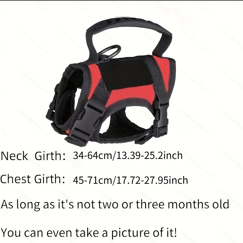 Cat Tactical Vest Harness Adjustable Escape-Proof 600D Oxford Pet Chest Strap Training Clothes for Cats & Small Dogs One Size Fits Most