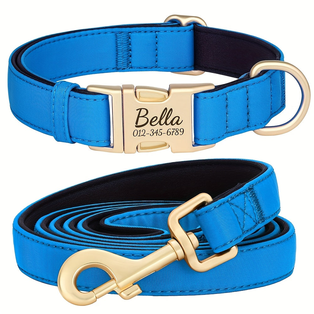 Customizable Nylon Dog Collar with Quick-Dry Diving Cloth Lining – Soft Comfortable Durable Collar for Small Medium Large Dogs – Personalized ID Info Dog Collar for Daily Walking & Outdoor Activities