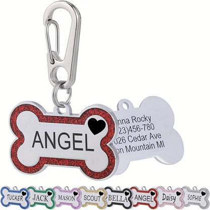 Personalized Engravable Dog ID Tag Collar Plate – Fashionable Anti-Lost Name & Phone Number Plate for Cats & Dogs, 8 Colors, Fits Small Medium Large Breeds, Cute Stylish Pet Gift