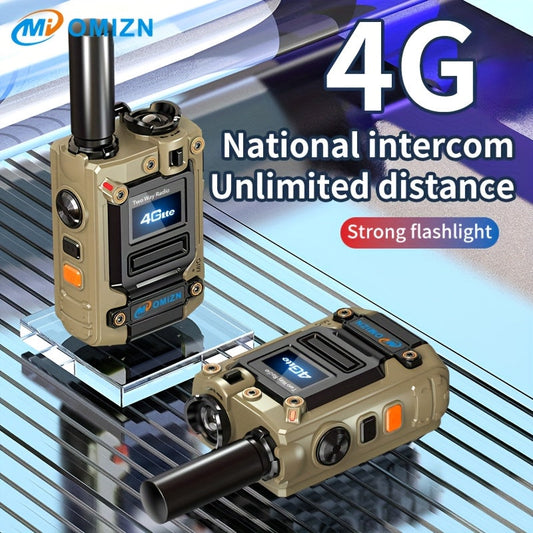 OMI M8 5000-Mile Long Range Walkie Talkie POC Two-Way Radio with Pre-Installed SIM Card No Monthly Fee – Nationwide Cell Network Coverage for Truckers Construction Camping Hunting & Business