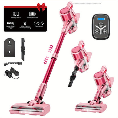 55KPa Cordless Stick Vacuum Cleaner 8-in-1 – Lightweight Powerful Handheld Vacuum with LED Light for Hardwood Carpet Floor Pet Hair Home Car