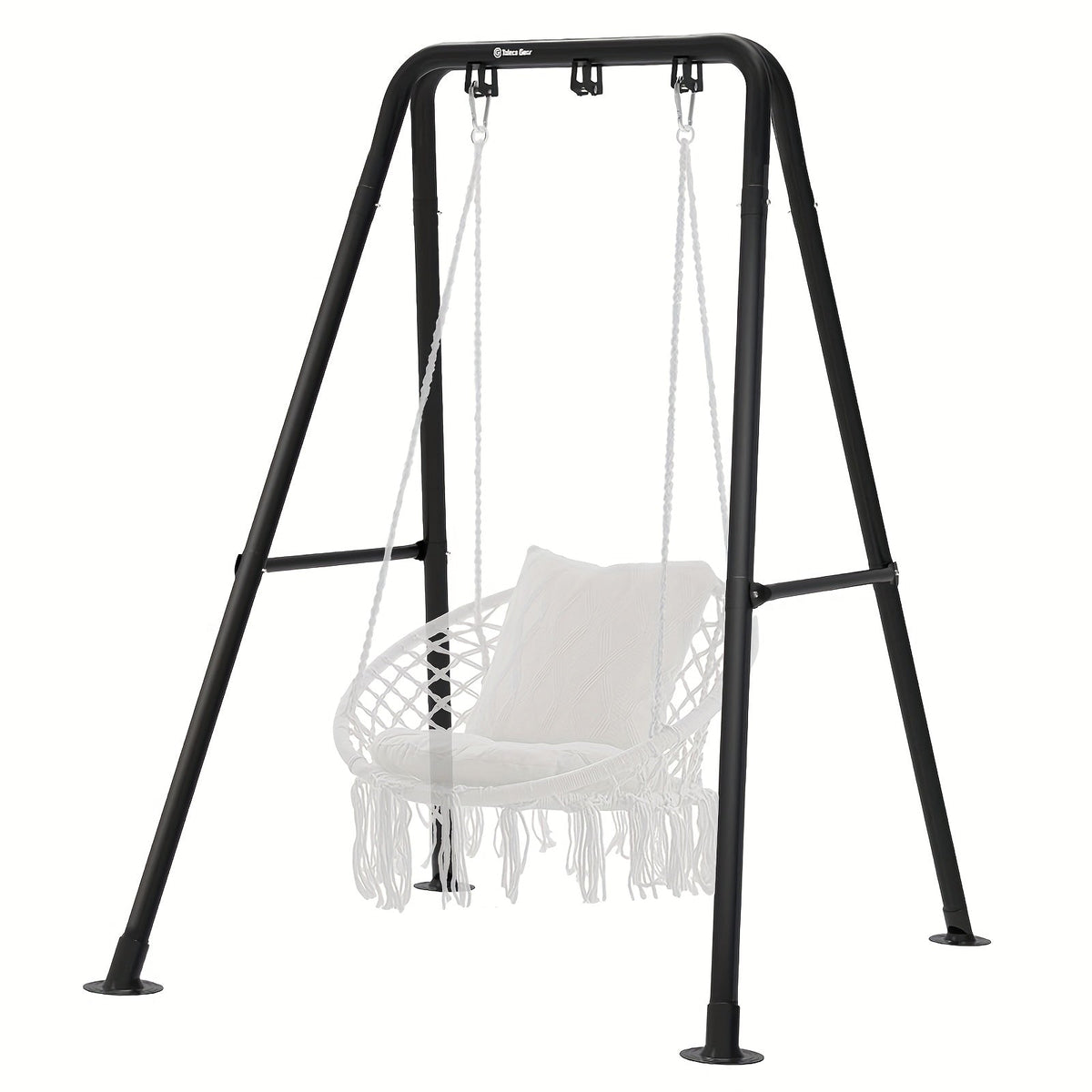 A-Frame Hammock Chair Stand Foldable – Heavy-Duty 300 LBS Steel Swing Stand for Hanging Chair Porch Indoor Outdoor Use in Black White Gold Silver