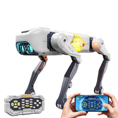 Smart Robot Dog 2.4GHz Remote Control Stunt Dog with AI Voice Control Smartphone App Dancing Music LED Lighting Programmable STEM Toy Gift for Kids Adults