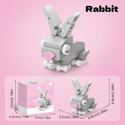 10pcs Cute Animal Building Block Set for Kids - Mini Puppy Rabbit Duck Piglet Figure Building Blocks, Creative Educational Animal Toy for Toddlers, Christmas Birthday Gift Box for Boys Girls Ages 3+