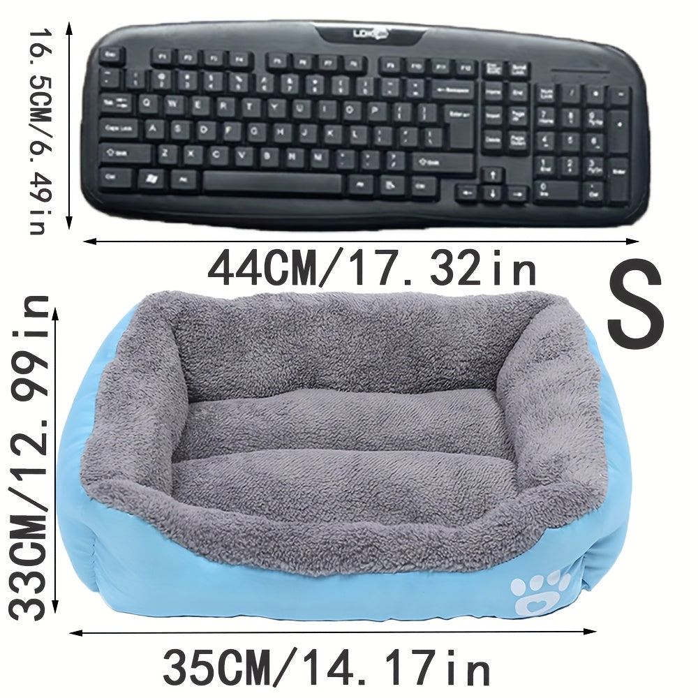 Cozy Winter Pet Bed for Small Dogs & Cats – Candy-Colored Washable Square Warm Nest for Chihuahua, Pomeranian, Shih Tzu & Small Breeds, Soft Plush Dog Cat Bed
