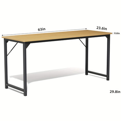 Computer Office Desk with Storage Bag & Headphone Hook 47 / 55 / 63 In Writing Gaming & Study Table for Small Spaces Home & Bedroom – Black White & Rust