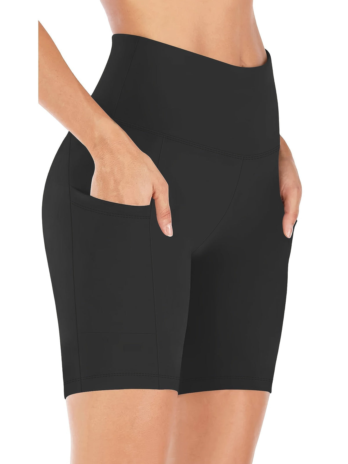 High-Waisted Yoga Shorts for Women, Sweat-Absorbing High-Elasticity Cycling Shorts with Tummy Control, Stretchy Training Running Sports Shorts for Gym Fitness Casual Wear