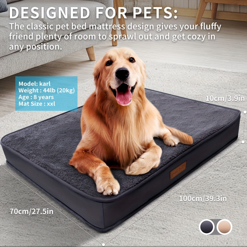 Orthopedic Memory Foam Dog Bed for Medium Dogs – Thickened Pet Mattress with Non-Slip Moisture-Proof Bottom, Removable Washable Zipper Cover, Joint Support Dog Bed for Indoor Use
