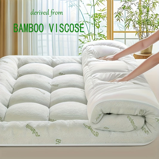 Cool Bamboo Mattress Topper - 450GSM & 1200GSM, 8–21" Deep Pockets - Twin, Full, Queen, King, Cal King & Twin XL - Home, Hotel & Dormitory Bedding - Bamboo Blue