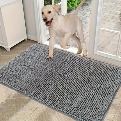Mud Paw Dog Mat for Entryway - Ultra-Absorbent Quick-Dry Non-Slip Washable Dog Door Mat, Microfiber Pet Mud Mat Absorbs Moisture and Dirt for Indoor Entrance Hallway and Mudroom, Grey XL 23.62x35.43 inch