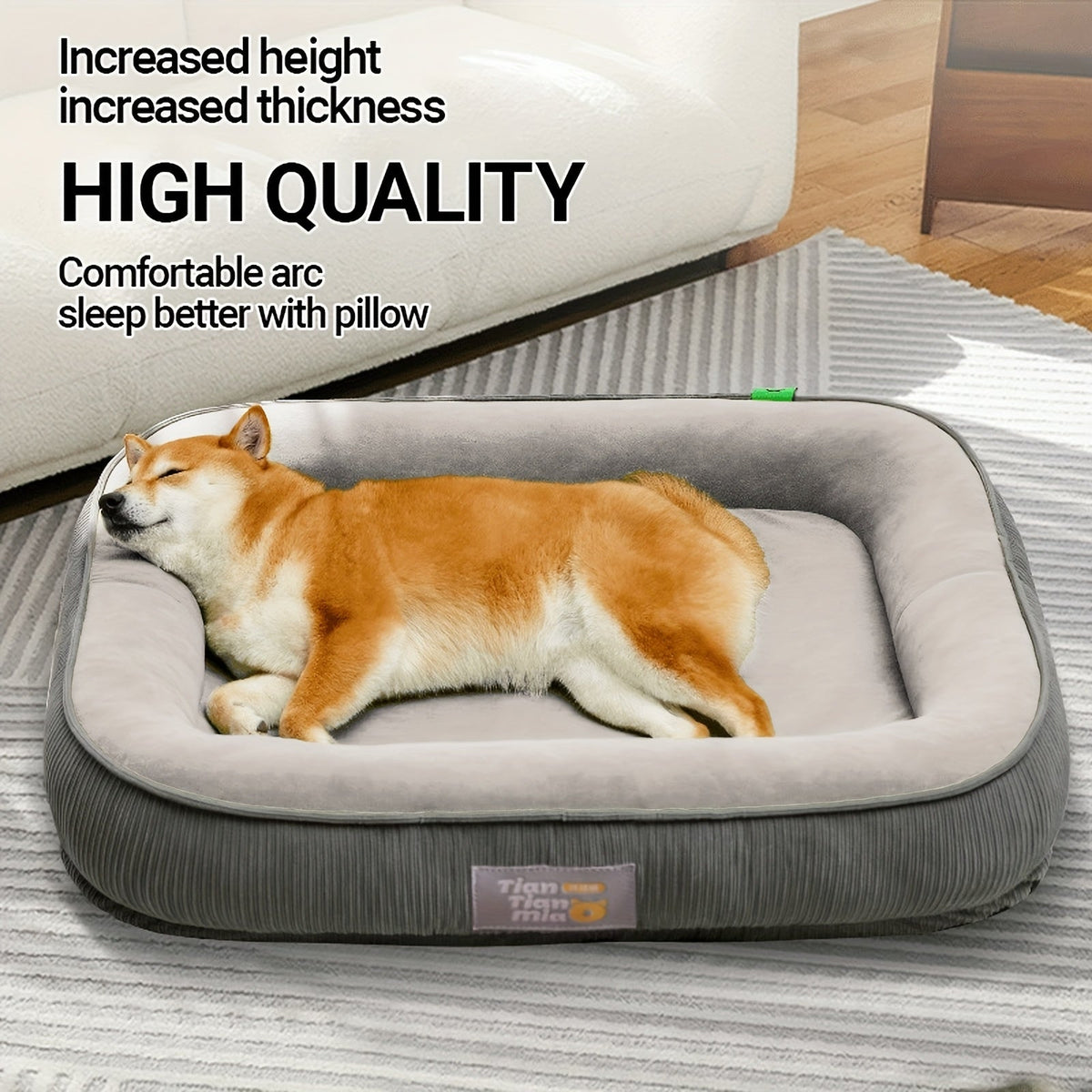 Orthopedic Dog Bed & Cat Bed All Season Comfort Pet Mattress Moisture-Wicking Surface Anti-Slip Bottom Washable Cover Fits Small Medium Large Dogs Cats S M L XL XXL Sizes Available