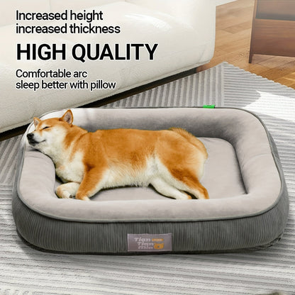 Orthopedic Dog Bed & Cat Bed All Season Comfort Pet Mattress Moisture-Wicking Surface Anti-Slip Bottom Washable Cover Fits Small Medium Large Dogs Cats S M L XL XXL Sizes Available