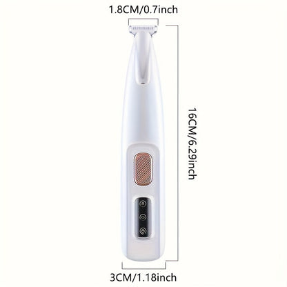 Multifunctional Pet Hair Clipper with LED Light USB Rechargeable - Low Noise Electric Dog & Cat Grooming Trimmer for Paw, Eyes, Ears, Face & Butt, Precision Cordless Pet Fur Remover for At-Home Grooming