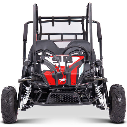 MotoTec Mud XL 60V 2000W 2-Seat Electric Go Kart – Full Suspension, 4-Point Harness, Bluetooth Speakers, 400 lb Capacity, Forward & Reverse, Off-Road Kids & Family Go Kart