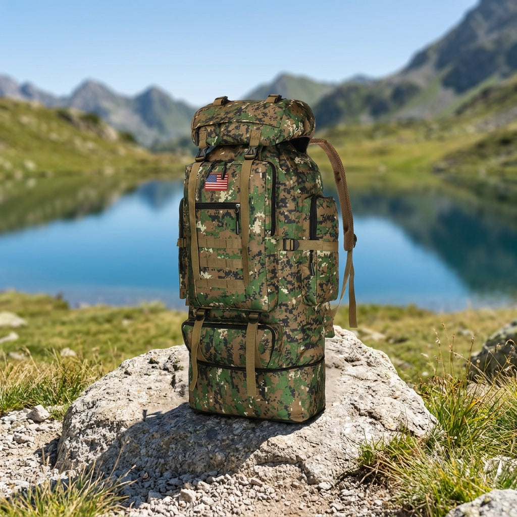 100L Tactical Backpack Large Capacity Molle Hiking Backpack with Multiple Compartments & Ergonomic Straps - Heavy Duty for Camping, Travel, Trekking & Outdoor Adventures