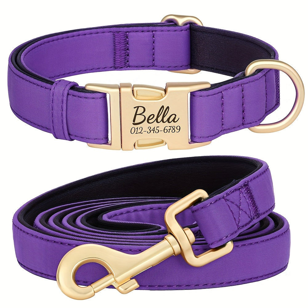 Customizable Nylon Dog Collar with Quick-Dry Diving Cloth Lining – Soft Comfortable Durable Collar for Small Medium Large Dogs – Personalized ID Info Dog Collar for Daily Walking & Outdoor Activities