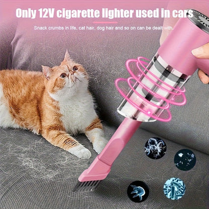 Cordless Car Vacuum Cleaner 7KPa Strong Suction – 80dB Quiet, 3 Nozzles, USB Rechargeable Handheld Portable Auto Vacuum for Car Interior Home Pet Hair, Gift for Women Drivers