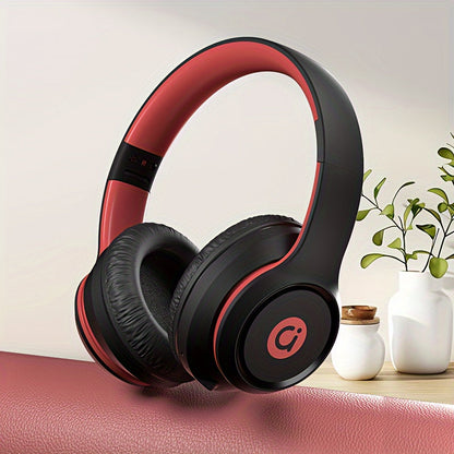 Wireless Bluetooth Over-Ear Headphones with Detachable In-Ear Earbuds, Built-In Microphone, Active Noise Isolation, Retractable Foldable Design, Hi-Fi Stereo Audio for Music Gaming Work - 2 Colors
