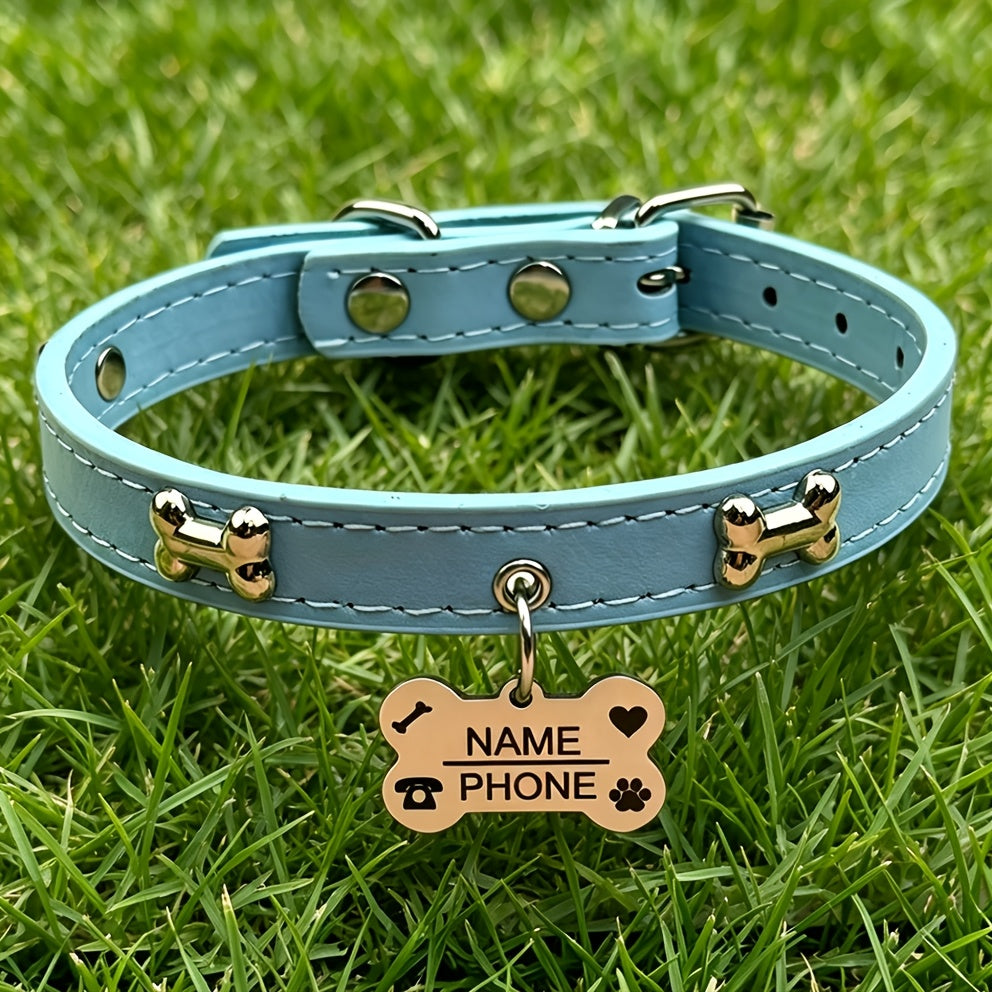 Custom Engraved Dog Collar with Free Personalized ID Tag Adjustable Anti-Lost Pet Collar for Small Medium Dogs and Cats Durable Premium Material