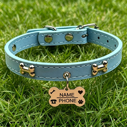 Custom Engraved Dog Collar with Free Personalized ID Tag Adjustable Anti-Lost Pet Collar for Small Medium Dogs and Cats Durable Premium Material