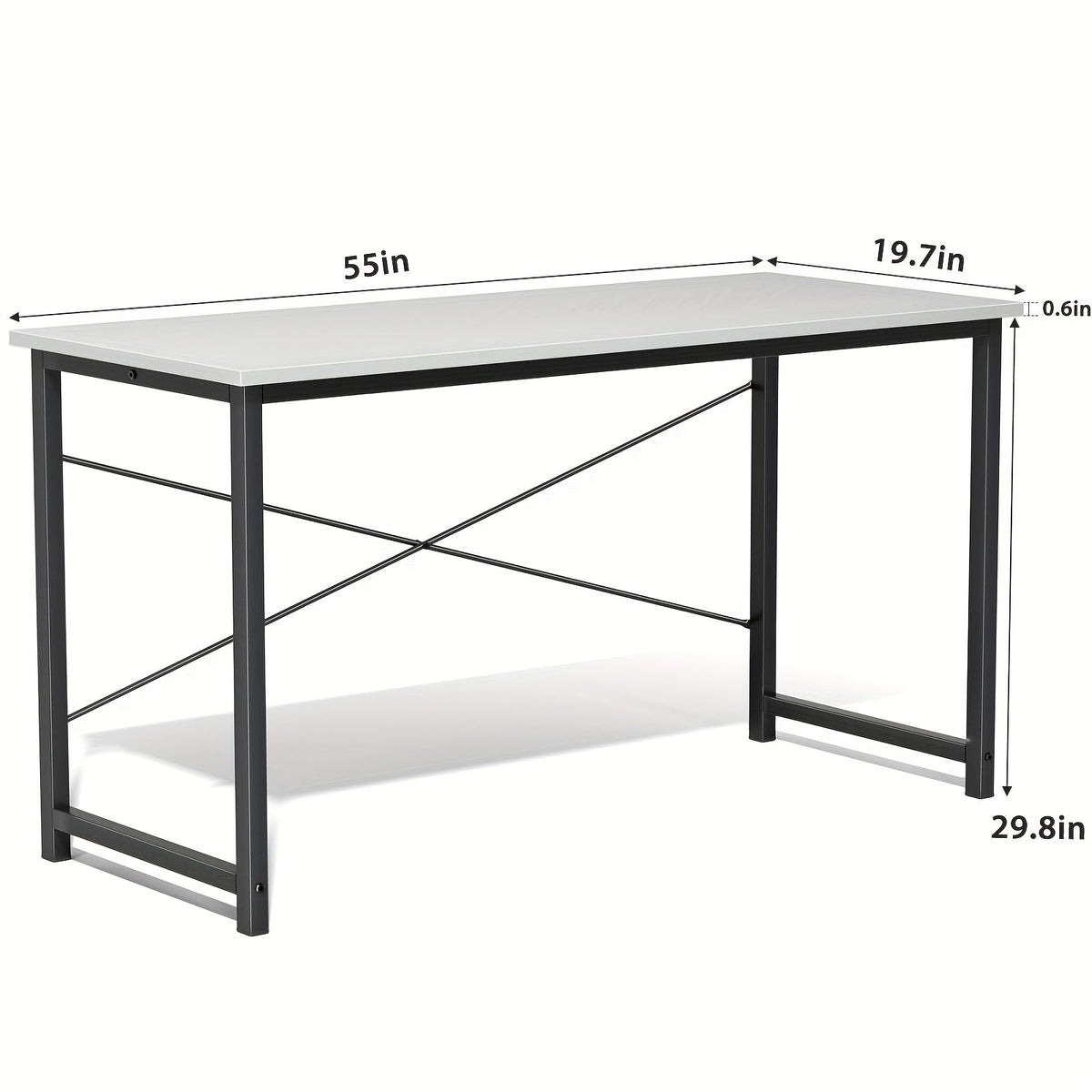 Computer Office Desk with Storage Bag & Headphone Hook 47 / 55 / 63 In Writing Gaming & Study Table for Small Spaces Home & Bedroom – Black White & Rust